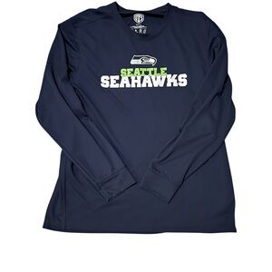 Seattle Seahawks long-sleeve performance T-shirt in college navy blue size XXL